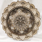 Ručne vyrobená 7-vrstvová drevená mandala Kvet, trojrozmerný umelecký dekor