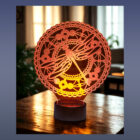 krylova lampa s motivom vazky a mandaly, laserovy rez