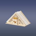 Drevený stojan na servítky s oddelením na špáradlá varianta B - trojuholníkovy tvar