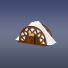 Drevený stojan na servítky s oddelením na špáradlá varianta D