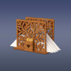 Drevený stojan na servítky s oddelením na špáradlá varianta E