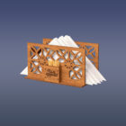 Drevený stojan na servítky s oddelením na špáradlá varianta F - čistý produkt