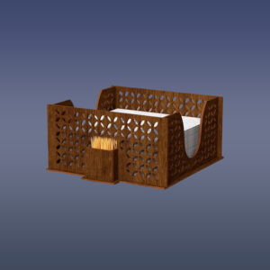 Drevený organizér na servítky s oddelením na špáradlá varianta G